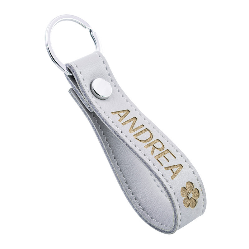 Personalised Genuine Leather Strap Keyring