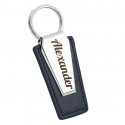 Personalised Leather Keyring with Metal Plate