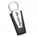 Personalised Leather Keyring with Metal Plate