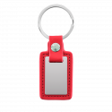 Personalised Engraved Rectangle Keyring with Leather