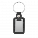 Personalised Engraved Rectangle Keyring with Leather