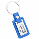 Personalised Engraved Rectangle Keyring with Leather