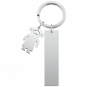 Engraved Rectangle Personalised Keyring with Girl Charm
