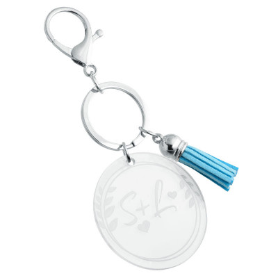 Personalised Acrylic Keyring with Tassel -...
