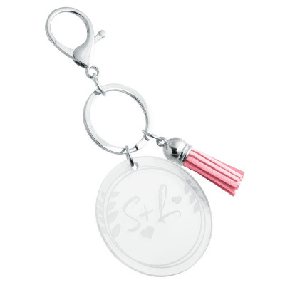 Personalised Acrylic Keyring with Tassel -...