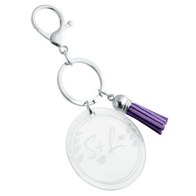Personalised Acrylic Keyring with Tassel -...