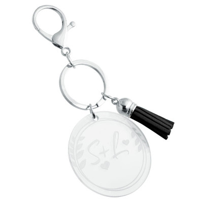 Personalised Acrylic Keyring with Tassel -...