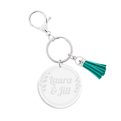 Personalised Acrylic Keyring with Tassel -...