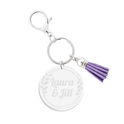 Personalised Acrylic Keyring with Tassel -...