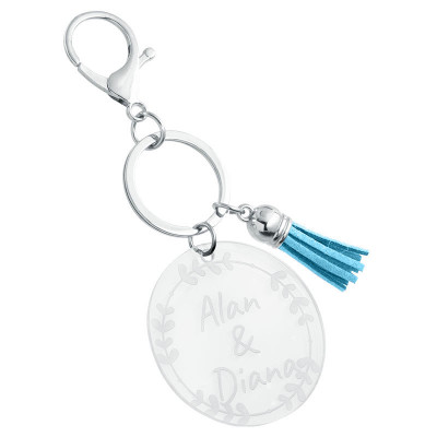 Personalised Acrylic Keyring with Tassel -...