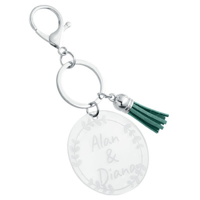 Personalised Acrylic Keyring with Tassel -...