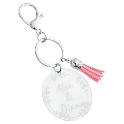 Personalised Acrylic Keyring with Tassel -...