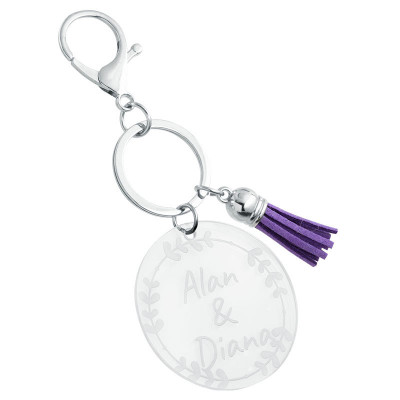 Personalised Acrylic Keyring with Tassel -...