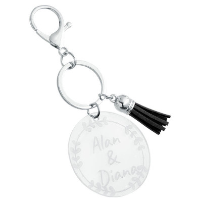 Personalised Acrylic Keyring with Tassel -...