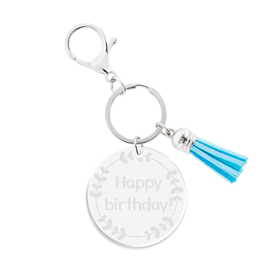 Personalised Acrylic Keyring with Tassel -...