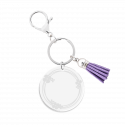 Personalised Acrylic Keyring with Tassel - Ornamental Design