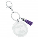 Personalised Acrylic Keyring with Tassel - Ornamental Design