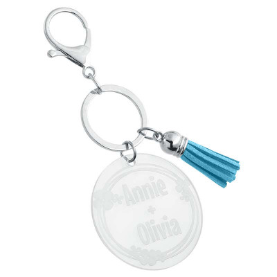 Personalised Acrylic Keyring with Tassel -...