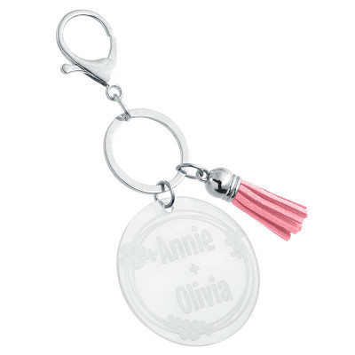 Personalised Acrylic Keyring with Tassel -...