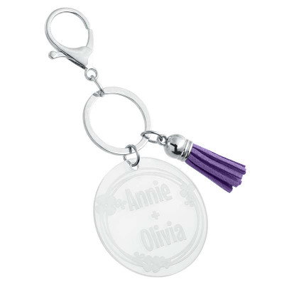 Personalised Acrylic Keyring with Tassel -...