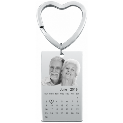 Engraved Photo and Calendar Keyring