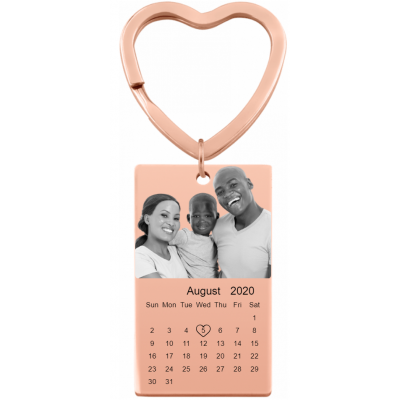 Engraved Photo and Calendar Keyring