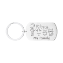 Personalised Engraved Military Tag Keyring with Family Icons