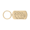 Personalised Engraved Military Tag Keyring with Family Icons