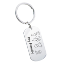 Personalised Engraved Military Tag Keyring with Family Icons