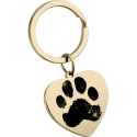 Personalised Heart and Text Engraved Keyring with Paw