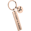 Personalised Keyring with Engraved Coordinates