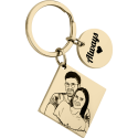 Picture-to-Drawing Square Keyring