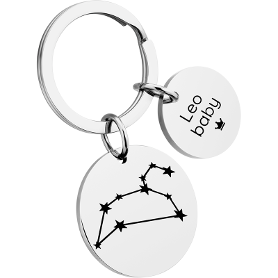 Personalised Circle Keyring with Constellation Personalised Circle Keyring with Constellation