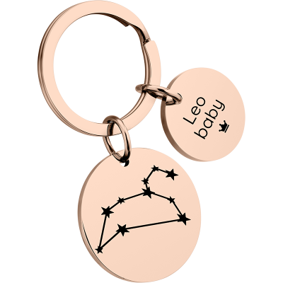 Personalised Circle Keyring with Constellation Personalised Circle Keyring with Constellation