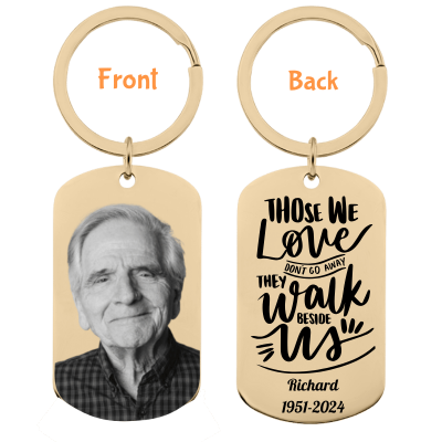 Personalised Memorial Photo Engraved Keyring