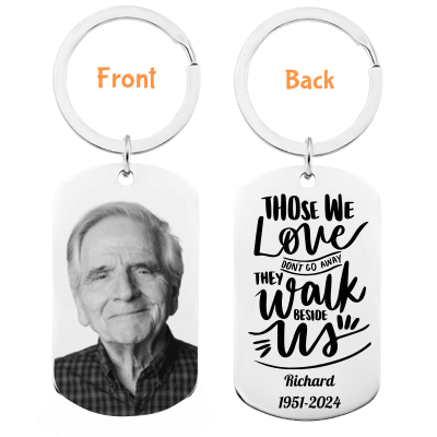 Personalised Memorial Photo Engraved Keyring