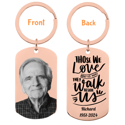 Personalised Memorial Photo Engraved Keyring