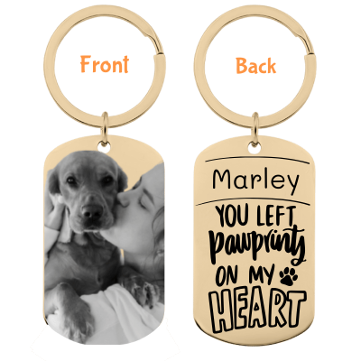 Personalised Pet Memorial Photo Engraved Keyring