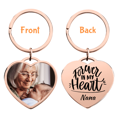 Personalised Memorial Luxury Heart Keyring with...