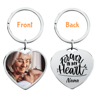 Personalised Memorial Luxury Heart Keyring with...