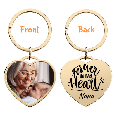 Personalised Memorial Luxury Heart Keyring with...