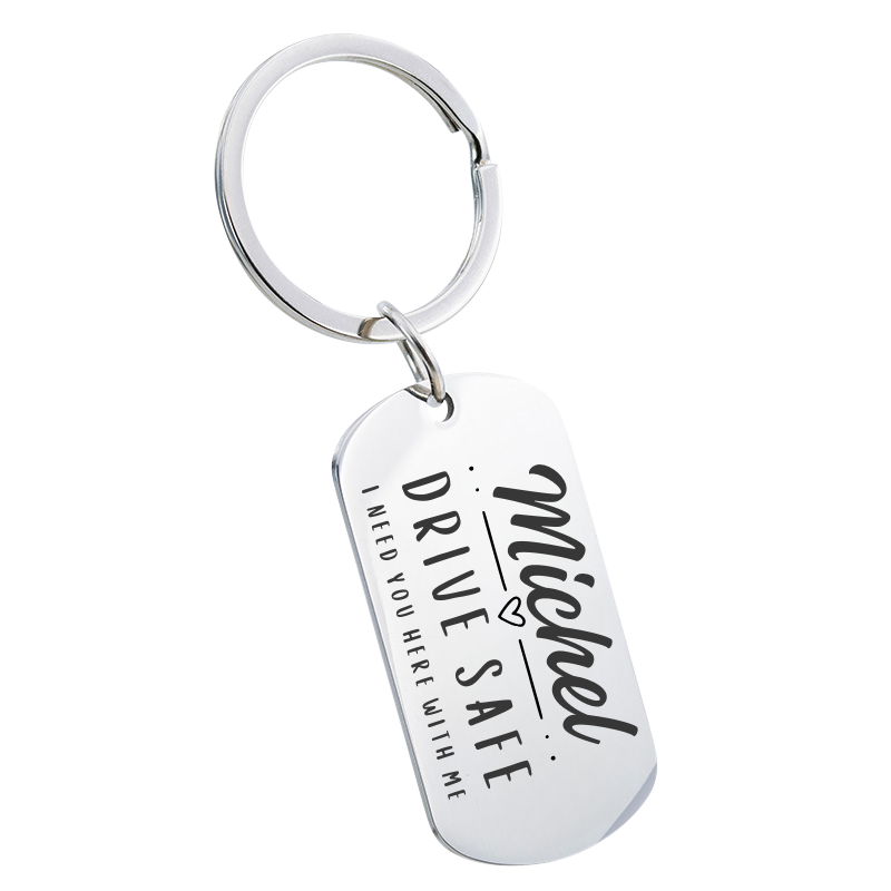 Personalised Engraved Drive Safe Keyring with Custom Name