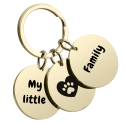 Triple Circle Pet Photo Keyring—Personalize with Three Dogs or Cats' Pictures and Names