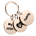 Triple Circle Pet Photo Keyring—Personalize with Three Dogs or Cats' Pictures and Names