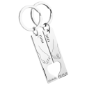 Personalised Couples' Holding Hands Heart Keyrings—Engraved Names and Dates