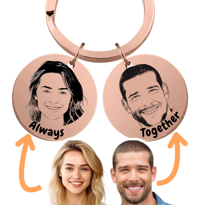 Double Circle Couples Keyring—Customise it with... Double Circle Couples Keyring—Customise it with...