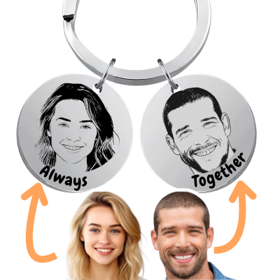 Double Circle Couples Keyring—Customise it with... Double Circle Couples Keyring—Customise it with...