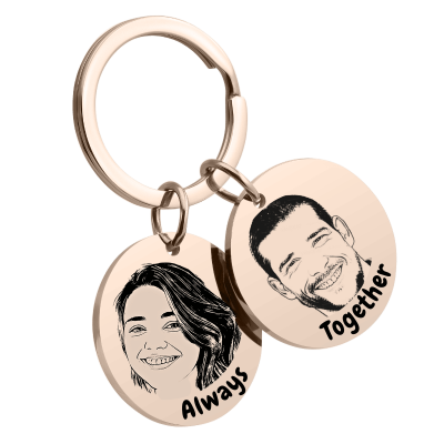 Double Circle Couples Keyring—Customise it with... Double Circle Couples Keyring—Customise it with...