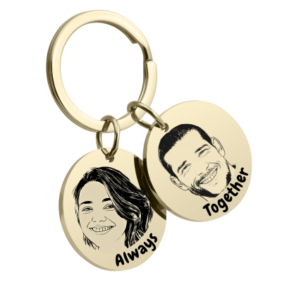 Double Circle Couples Keyring—Customise it with... Double Circle Couples Keyring—Customise it with...