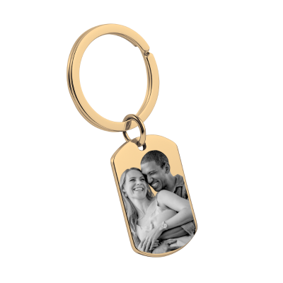 Personalised Dog Tag Photo Keyring – Front...